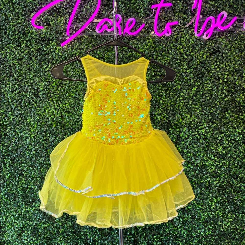 Weissman Shimmering Yellow Dance Costume
